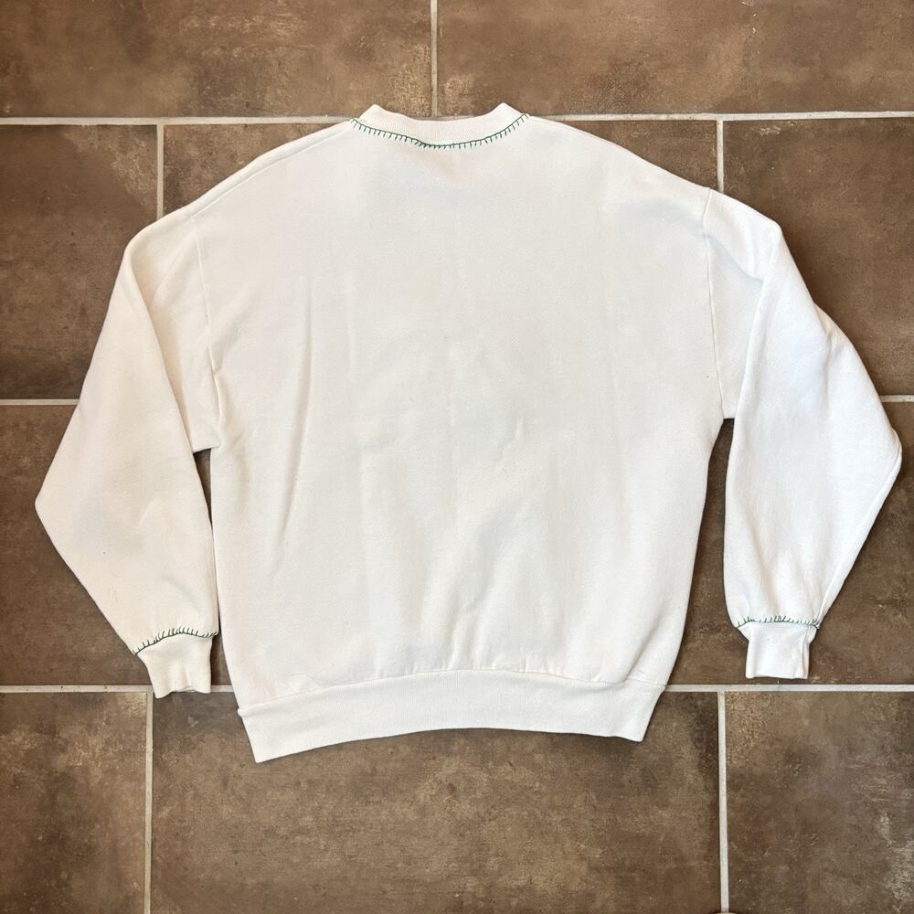 Vintage Jerzees Floral Handmade Spring Crewneck Sweatshirt Grandmacore Size L - Picture 4 of 4